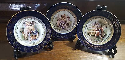 Buy Vintage Dresden Cobalt Blue Wall Display Plates X 3 • 20£