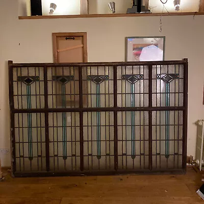Buy Huge Art Deco Stained Glass Panel Window Or Interior Partition • 1,500£