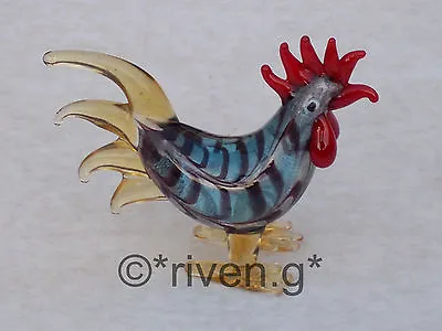 Buy ROOSTER@FIGURINE@EASTER Animal@Coloured Glass Ornament@UNIQUE FARMYARD Gift Item • 5.99£