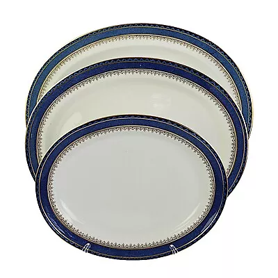 Buy Booths Pottery, Silicon Ware, A3238, Powder Blue Enamelled, 3 X Platters • 38£