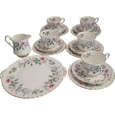 Buy Royal Stafford Bramble Rose Pattern 5X Trios - Milk Jug - And Cake Plate • 4.99£