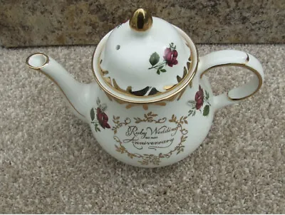 Buy Arthur Wood England Vintage Undamaged Ruby Wedding Teapot 5950 Unused Condition • 19.99£