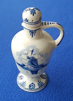 Buy Vintage Blue Delft Miniature Decanter Jug Pot - P Hoppe - 14cm • 15.99£