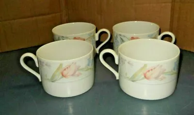 Buy Vintage 4 American Limoges Flowers Tea Cups Fine Porcelain China Japan • 11.58£