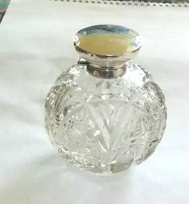 Buy A Large ' Art Deco ' Silver/cut Glass Scent.bottle.birmingham.1916. • 39.99£