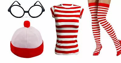 Buy Women's Girls Red & White Kit Hen Party Costume Book Week Day • 11.99£