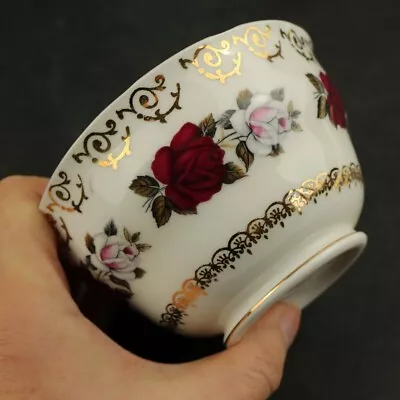 Buy Colclough Sugar Bowl Bone China Dark Red & White Rose Ridgway Potteries 11cm • 4.80£