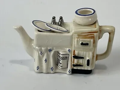 Buy Vintage Miniature * Sink Full Of Dishes * Miniature Porcelain CeramicTea Pot • 12.06£