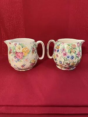 Buy 2 Creamers RARE Vntg. Lord Nelson Ware “Rose Time” & Royal Winton Chintz England • 23.68£