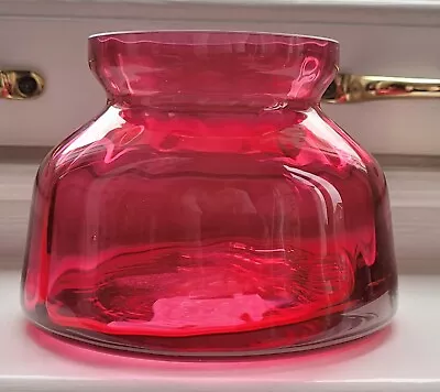 Buy Dartington Crystal Cranberry Glass Bowl / Vase - 11.5 Cm • 12£