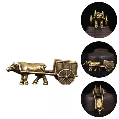 Buy  Brass Bull Sculpture Desktop Ornament Statue Cattle Chinese Decorations Zodiac • 9.45£