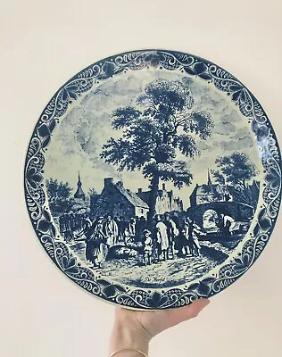 Buy Delft Blue Chemkefa Large Plate Maastricht Autumnal Scene Ceramic Ware Antique • 29.95£