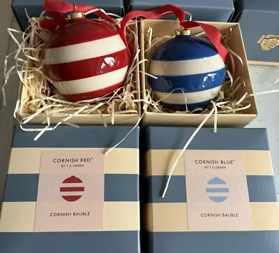 Buy Cornishware Set Of Large Blue & Red Baubles Brand New Unused In Boxes • 30£