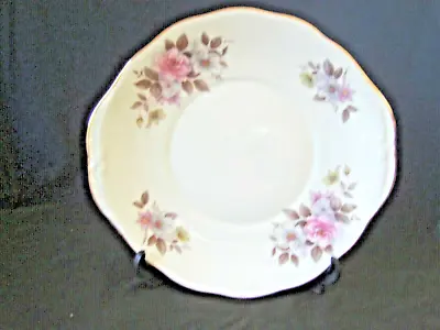 Buy Vintage Queen Anne China Cake /sandwich Plate, Pink Roses Pattern 8686. Unused. • 4£