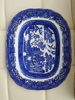 Buy Britannia Glasgow Pottery DISH WILLOW Antique Blue And White  • 2.99£