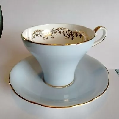 Buy Aynsley England Bone China Tea Cup And Saucer Blue Gold  • 23.11£