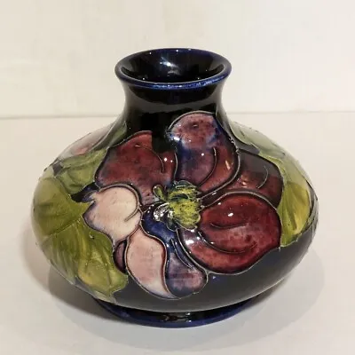 Buy Moorcroft Squat Clematis Vase, Circa 1950s. Potter To The Late Queen Label • 154.74£