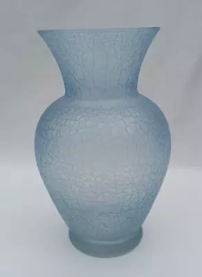 Buy Blue Crackle Glass Effect Vase (Height 22.5cm) • 13.95£
