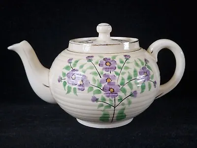 Buy Vintage George Clews & Co Ltd Hand Painted Teapot  Purple Flowers  C. 1947+ • 14£