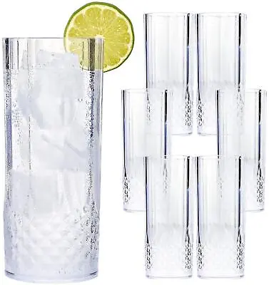 Buy Vintage Clear Crystal Effect Plastic Glasses Drinking Picnic Garden Acrylic • 11.95£