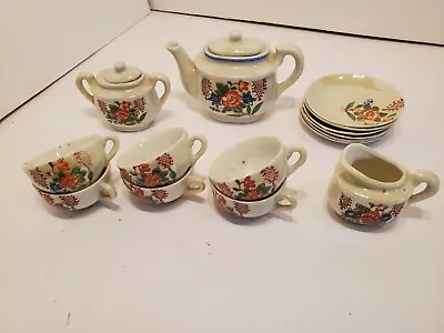 Buy Vintage Childs Miniature Tea Set Porcelain 16 Pieces Made In Japan Flower Design • 14.40£