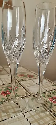 Buy 2 X EDINBURGH Crystal - RHAPSODY Cut - Champagne Flute Glasses. VGC  • 25£