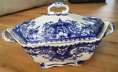 Buy Antique Blue Gilded Melba Stanley Pottery Co. Tureen Soup Dish Octagonal 12'' • 55£