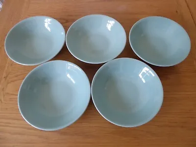 Buy 5 Woods Ware Beryl 6.5  Cereal Bowls - Green WW2 Utility Ware - Last Ones! • 22£