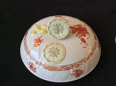 Buy Herend Chinese Bouquet Rnd Covered Vegetable Dish Bowl Rust Lemon Top #1032 Vtg • 403.20£