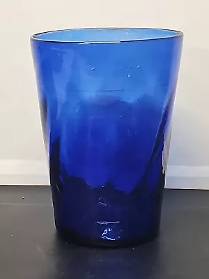 Buy Beautiful Mexican Hand Blown Glass Glassware Solid Cobalt Blue Tumbler • 17.32£
