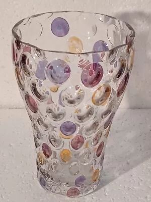 Buy VTG Rare Borske Sklo By Max Kannegiesser Bohemian Optical Czech Glass Vase  • 19.99£