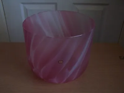 Buy Vintage Dartington Glass Nimbus Large Deep Bowl Opaque Pink & White 7 X 8 Inches • 16£