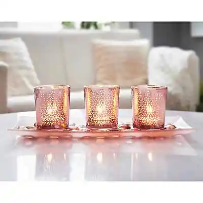 Buy 3pcs Tealight Glass Candle Holders Tea Light Crystal Stand Birthday Home Decor • 12.99£