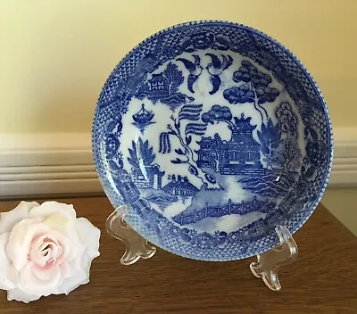 Buy C1945-1952 Blue Willow Porcelain 5” Shallow Bowl - Trinket Dish Occupied Japan • 8.54£