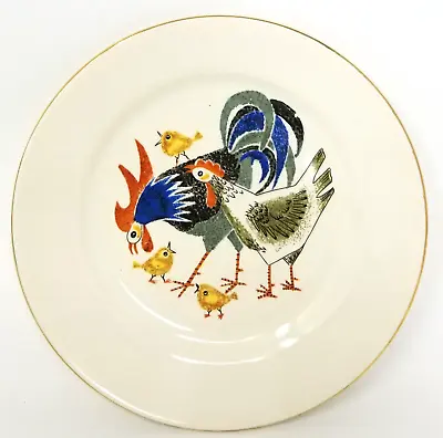 Buy Vintage Egersund Norway Plate 7 5/8  - Mod ChickHenRooster Family Design - EUC • 31.18£