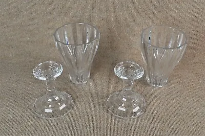 Buy (2) Clear Cut Hurricane Glass Candle Holders, Centerpieces, 11-1/2  H X 5-1/4  W • 40.03£