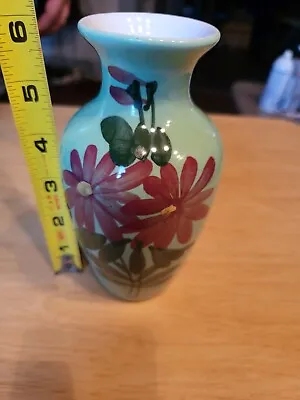 Buy HAND PAINTED Flowered Vase/ Beautiful Colors/ 6  Tall • 4.78£
