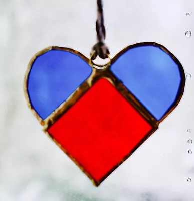 Buy Hand Made Stained Glass Heart Suncatcher/tree Decoration. Ideal For Valentines  • 4.99£