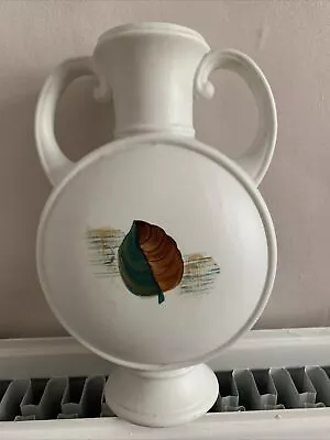 Buy Burslem Autumn Leaves Designer Pottery Vase 23 X 16 Cm White Green Brown Gift • 4.99£