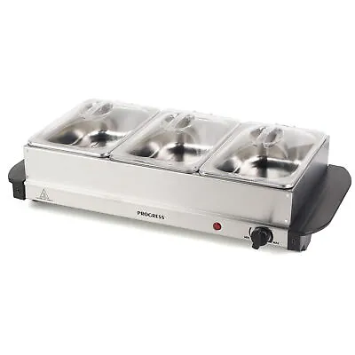 Buy Progress Food Buffet Server Warming Tray Hot Plate Chafing Dish 3 X 1.5L Pans • 49.99£