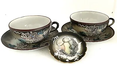 Buy Vintage Dragon Ware 2 Tea Cups 2 Saucers Hand Painted Nippon Japan Bonus Plate • 31.77£