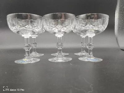 Buy Set Of 6 Royal Brierley  Handcut Crystal  Champagne Saucers/Coupe England 4.75 T • 115.08£