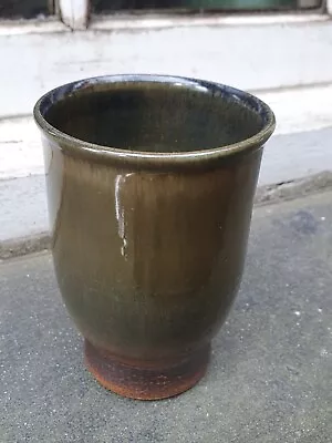 Buy Vintage 1960-1970 Iden Studio Pottery Rye Sussex Hand Painted Beaker Vase • 29.95£