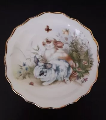 Buy Vintage.Heritage Regency English.Decorative Dish,Bone China.Rabbits In Flowers  • 4.95£