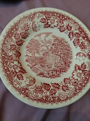 Buy Vintage Red Barratts  Elizabethan  Staffordshire Dessert Plate • 15£