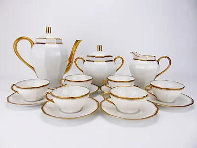 Buy Limoges France 15pc Bone China Tea Set For 6 With Gold Gilding Inc. Teapot • 79.99£