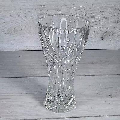 Buy Crystal Vase Cut Glass Intricate Flower Home Decor VTG Mid Century 20.5 Cm Retro • 19.77£