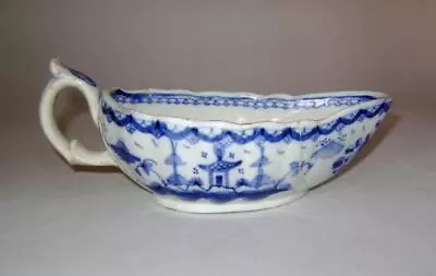 Buy Antique C.18th Pearlware Blue & White Sauce Boat :  A/F #1 • 28£