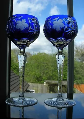 Buy Nachtmann -  Traube  Cut - Two  Cobalt   - Cut To Clear Hock Glasses. • 60£