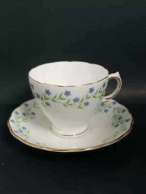 Buy Royal Vale Blue Floral Scalloped Gold Trim Bone China Footed Cup Saucer England  • 19.89£
